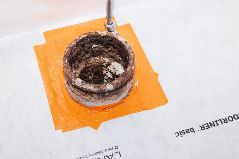 Avloppsrör före relining – korrosion och beläggningar