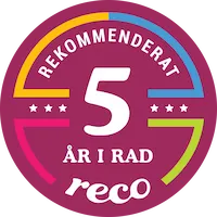 Rekommenderat företag 5 år i rad på Reco
